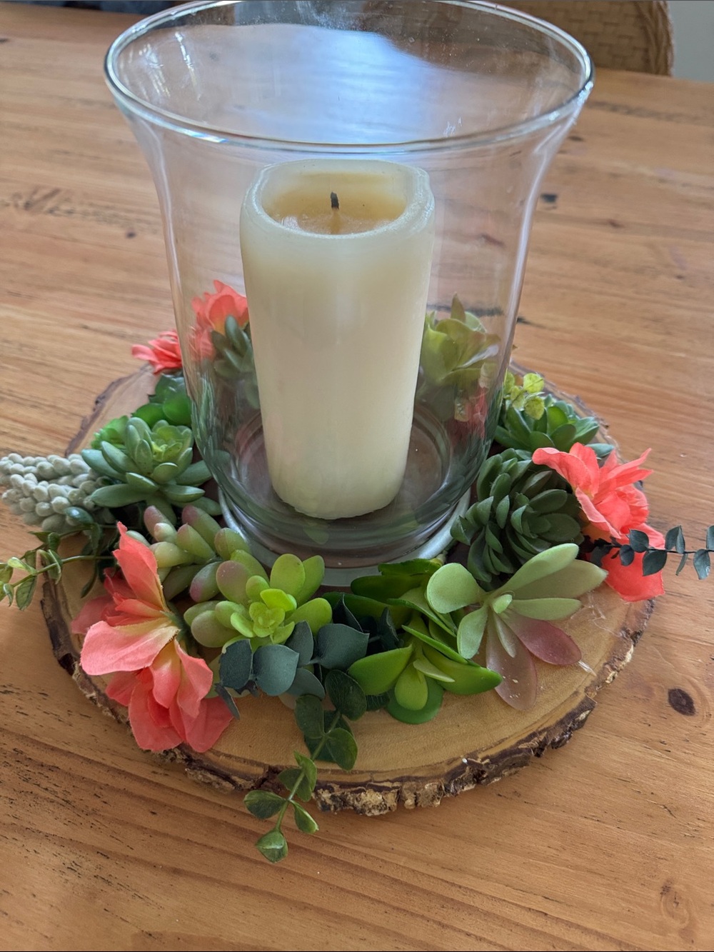 Succulent candle table decor